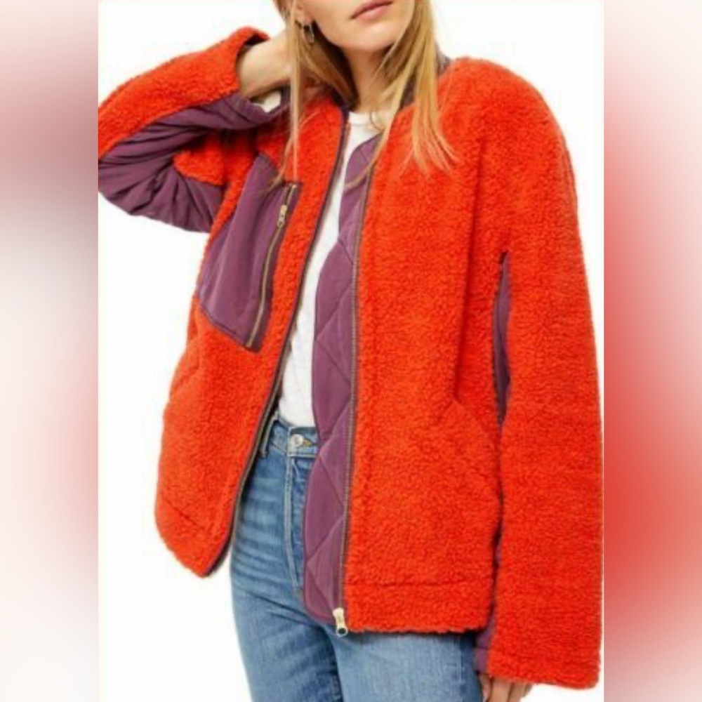 Free People Rivington Sherpa Bomber jacket size XS - Picture 2 of 12